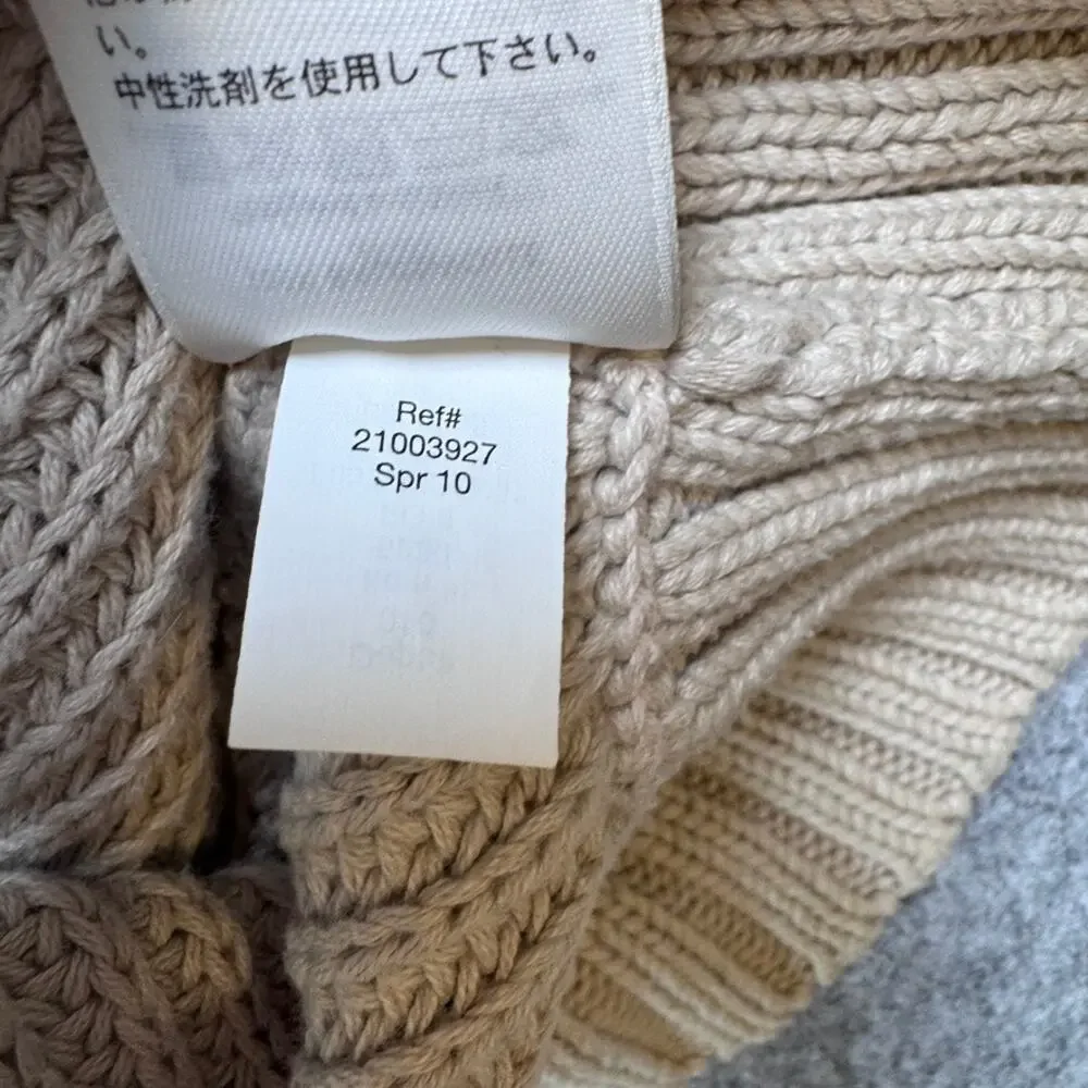 Eddie Bauer Women’s XS Cable Knit Cardigan Sweater 100% Cotton Beige Button